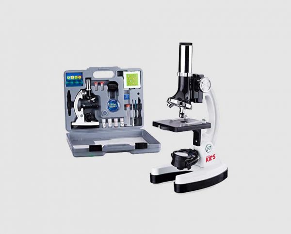 52-pcs Kids Beginner Microscope STEM Kit with Metal Body Microscope 120X-1200X