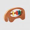 Handmade Natural Wooden Animal Rattle and Teething Toy with Beeswax Sealer