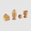 Montessori 3D Object Fitting Exercise Egg Ball with Cup Cube with Box Sensorial Toy