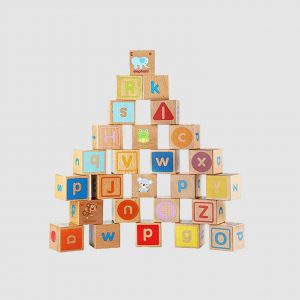 Montessori Wooden ABC Blocks Building Games Extra-Large 26 PCS Alphabet Letters Block Set