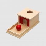 Montessori Wooden Object Permanence Box with Tray and Ball